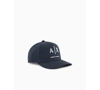 Armani Exchange Casual Front 3D Printed Logo Baseball Cap, Dark Blue + Off White, One Size Men