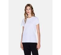 Armani Exchange Embroidered Logo Signature Short Sleeve T-Shirt White Women - M