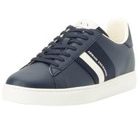 Armani Exchange Emporio Armani Men's Paris Double Line Sneaker, Navy Off White, 6.5 UK