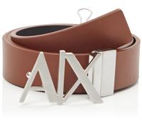 Armani Exchange Essenial, double face, metal logo plaque Belt,