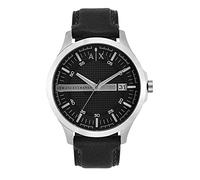 Armani Exchange Men's Black Leather Strap Watch