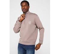 Armani Exchange Icon Project 1/4 Zip Sweat Top - Beige, Beige, Size Xl, Men Beige