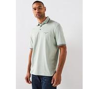 Armani Exchange Interlock Short Sleeve Tipped Polo Shirt - Light Green, Light Green, Size M, Men Light Green
