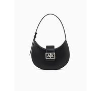 Armani Exchange Jodie Silver Zipper, Black Metallic Logo