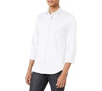 Armani Exchange Long Sleeve Stretch Cotton-Satin Button Up Shirt,