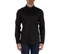 Armani Exchange Long Sleeve Ultra Stretch Lyocell Button Down Shirt. Slim Fit Men's Shirt, Black, XXL