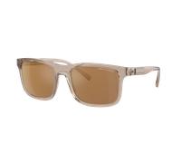 Armani Exchange Man Sunglass AX4145S - Frame color: Shiny Transparent Brown, Lens color: Brown Mirror Gold Polarized