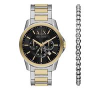 Armani Exchange Men Analog Quartz Watch with Leather Strap AX7149SET