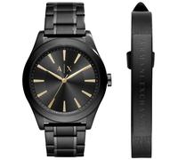 Armani Exchange Watch for Men, Three Hand Movement, 44 mm Black Stainless Steel Case with a Stainless Steel Strap, AX7102