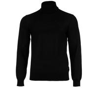 Armani Exchange Men Black Turtleneck Sweater Fine Knit Merino Wool Logo