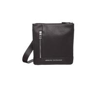 Armani Exchange Men Pebble Armani Crossbody Flat, Black, One Size