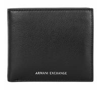 Armani Exchange Men’s Black Leather Bifold Wallet, Genuine Leather, Elegant