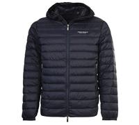 Armani Exchange Men’s Down Puffer Jacket Hooded Quilted, Zip Front, Blue/Black