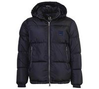Armani Exchange Men’s Down Puffer Jacket Hooded Quilted, Zip Front, Blue/Black