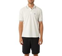 Armani Exchange Men's 3D Embroidered Logo Sleeves Logo Bicolour Collar Polo Shirt, Off White, L