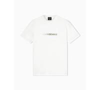 Armani Exchange Men's 3D Embroidered Multicoloured Logo T-Shirt, Off White, XL