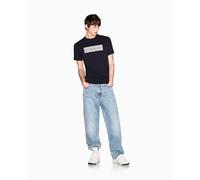 Armani Exchange Men's 3D Printed Big Front Logo T-Shirt, Blue, S