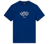 Armani Exchange Men's 3D Printed Front Logo Plain T-Shirt, Blue, M