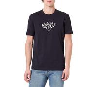 Armani Exchange Men's 3D Printed Front Logo Plain T-Shirt, Blue, XL