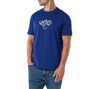 Armani Exchange Men's 3D Printed Front Logo Plain T-Shirt, Blue, XL
