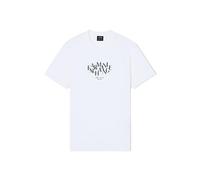 Armani Exchange Men's 3D Printed Front Logo Plain T-Shirt, Off White, XXL