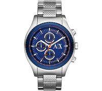Armani Exchange Men's 45.00mm Quartz Watch with Blue Analogue dial and Silver Strap AX1607