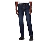 Armani Exchange Men's 5 Pocket Slim Denim Jeans, Dark Wash/Tobacco Stitching/Stretch Cotton, W36