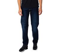 Armani Exchange Men's 5 Pocket Straight Denim Jeans, Dark wash, Tobacco Stitching, Stretch Cotton, W30