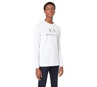 Armani Exchange Men's A|x Long Sleeve Logo Crewneck T-Shirt, White, XL