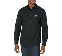 Armani Exchange Men's A|x Long Sleeve Icon Logo Button Shirt, Black, XS