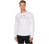 Armani Exchange Men's A|x Long Sleeve Logo Crew Neck T-Shirt, White, XS