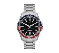 Armani Exchange Men's Black Wave Textured Dial Stainless Steel Bracelet Watch