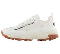 Armani Exchange Men's Aspen Sneaker, Logo Line Detail 001 Print, Off White, 7.5 UK