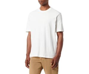 Armani Exchange Men's Ax Logo with Square Outline Regular Fit Tee T-Shirt, Off White, L