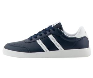Armani Exchange Men's Berlin Double Stripes Logo Trainers, Navy Op White, 7 UK