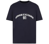 Armani Exchange Men's Big Embroidered Logo, Regular Fit T-Shirt, Blue, XS, deep Navy, XS