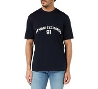 Armani Exchange Men's Big Embroidered Logo, Regular Fit T-Shirt, Navy, M