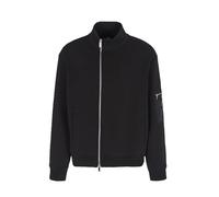 Armani Exchange Men's Black Edition, Sleeve Pocket, Silicon Logo Patch Sweatshirt, black, S