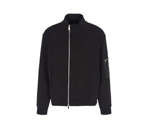 Armani Exchange Men's Black Edition, Sleeve Pocket, Silicon Logo Patch Sweatshirt, black, S