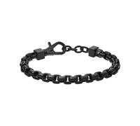Armani Exchange Bracelet for Men , Inner length: 185-205mm / Size chain link: 8x8x4mm black Stainless Steel Bracelet, AXG0047001