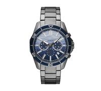 Armani Exchange Men's Blue Wave Chronograph Dial Gunmetal Stainless Steel Watch