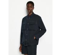 Armani Exchange Mens Boxy Nylon Seersucker Shirt - Navy - L