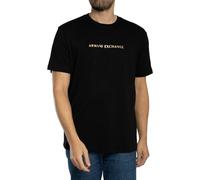 Armani Exchange Men's Centre Logo T-Shirt, Black/Gold, S