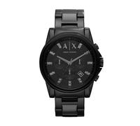 Armani Exchange Men's Chronograph Black Dial & Black Stainless Steel Bracelet Watch