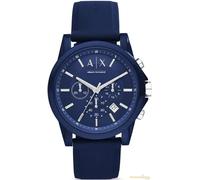 Armani Exchange Men's Chronograph, Silicone Watch, 44mm case size