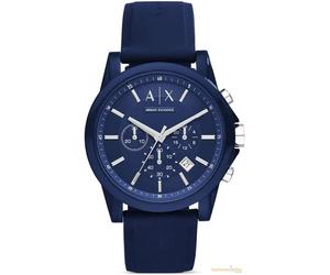 Armani Exchange Men's Chronograph, Silicone Watch, 44mm case size