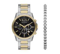 Armani Exchange Men Analog Quartz Watch with Leather Strap AX7149SET