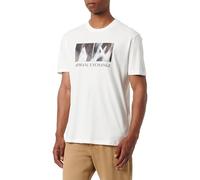 Armani Exchange Men's Classic Ax Box Logo with Camo Background Regular Fit Tee T-Shirt, Off White, XL