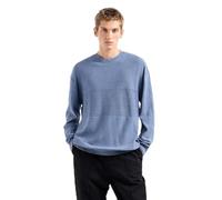 Armani Exchange Men's Comber Cotton Pullover Sweater with Horizontal Stripe, Flint Stone, M