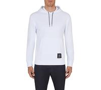 Armani Exchange Men's Cotton French Terry Basic Hooded Sweatshirt, White, Medium, White, M